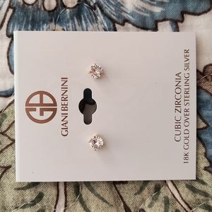 Giani Bernini Gold plated CZ studs NWT